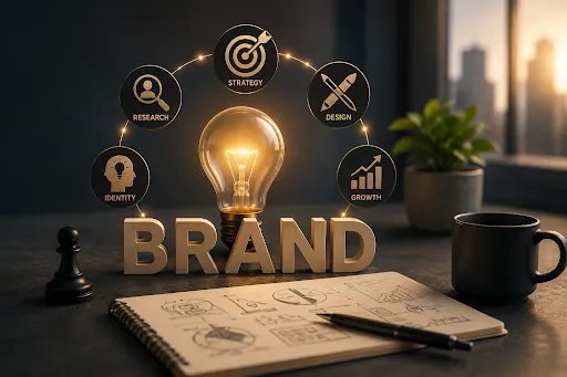 Top branding agency in USA designer sketching a logo concept