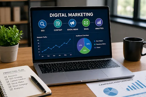 Local SEO services in Texas dashboard showing growth analytics